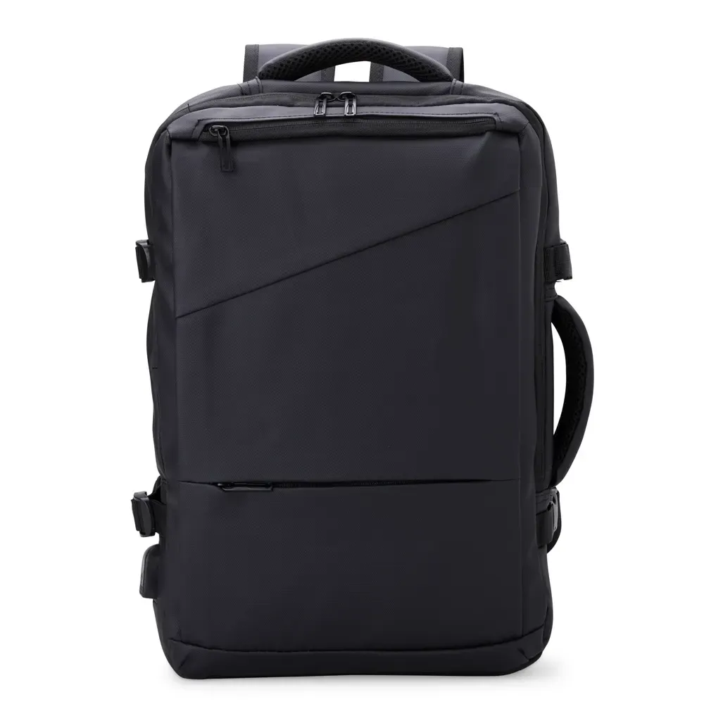 Mochila executiva expansível de couro sintético 36L personalizada em preto