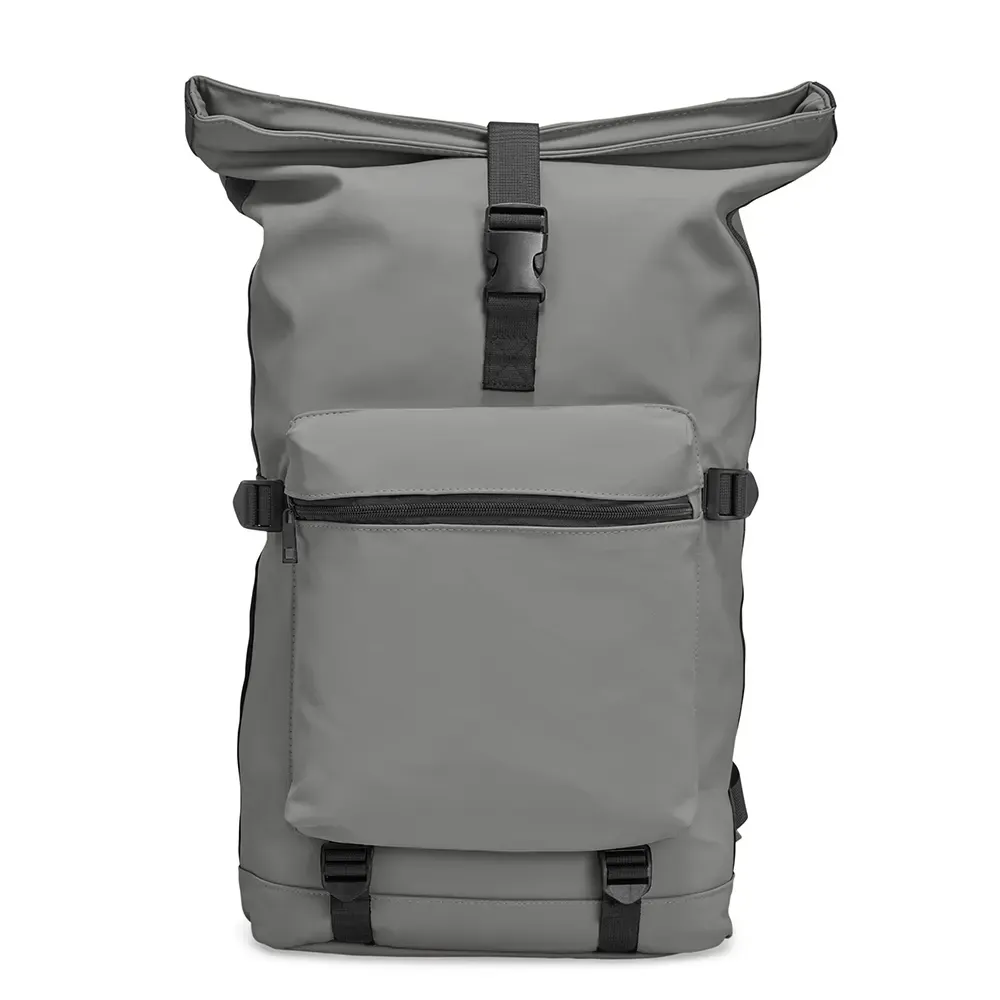 Mochila Couro Sintético 41L personalizada em cinza claro