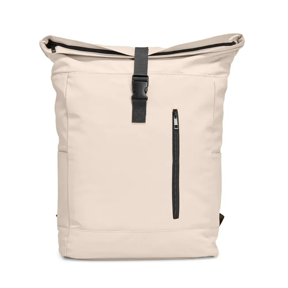 Mochila personalizada em couro sintético, 47 litros, cor bege