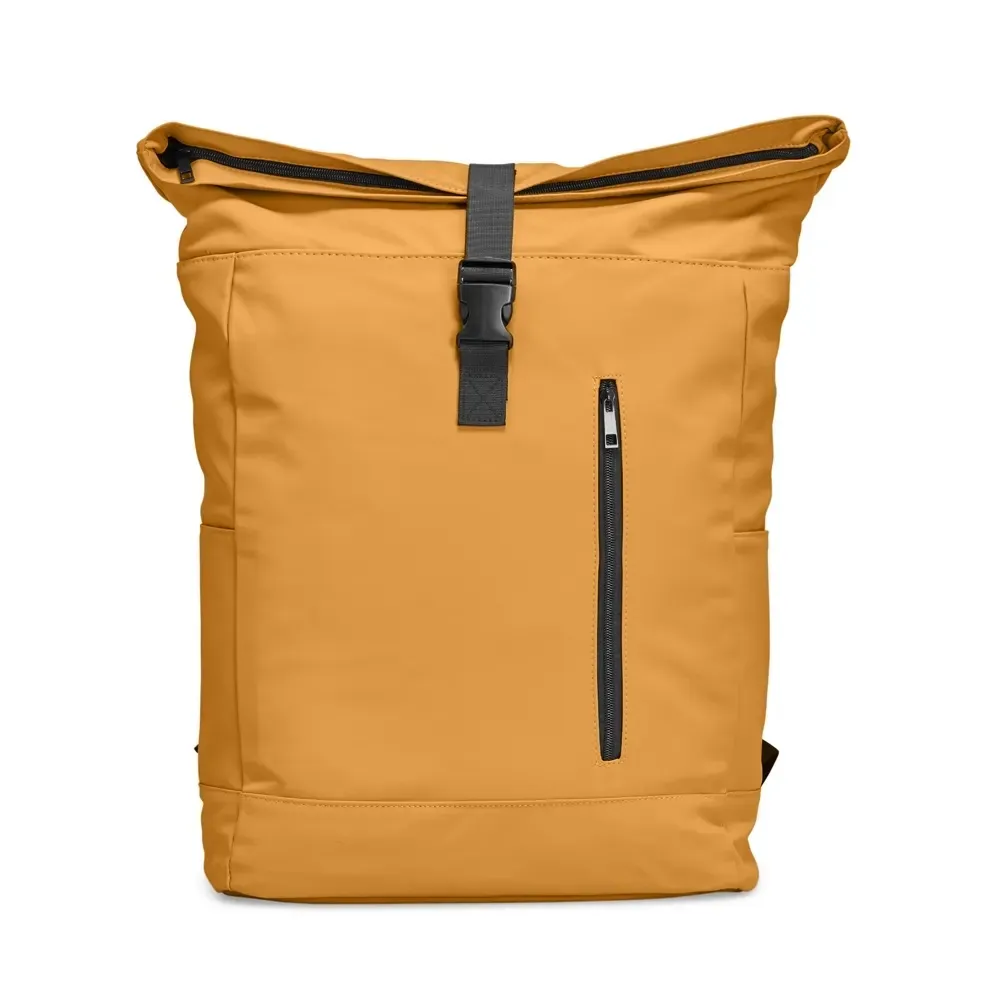 Mochila personalizada em couro sintético, 47 litros, cor marrom claro