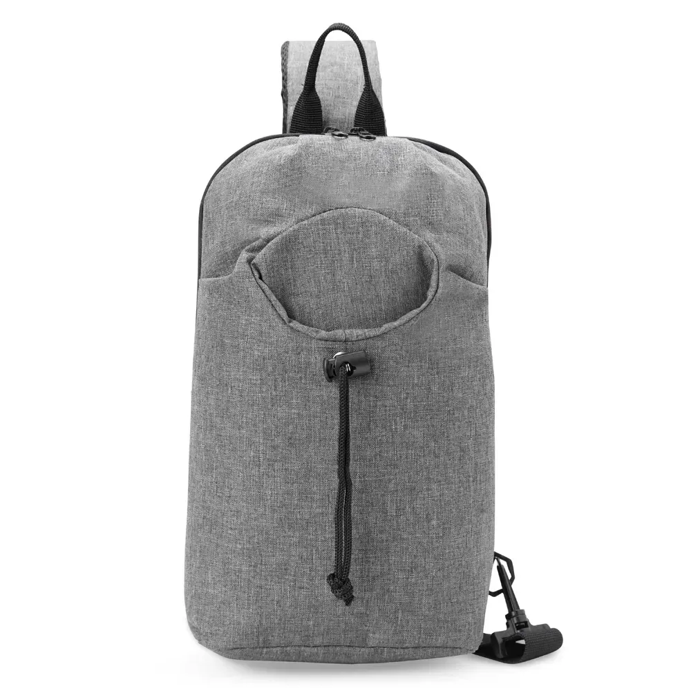 Mochila de ombro nylon 4L personalizada em cinza