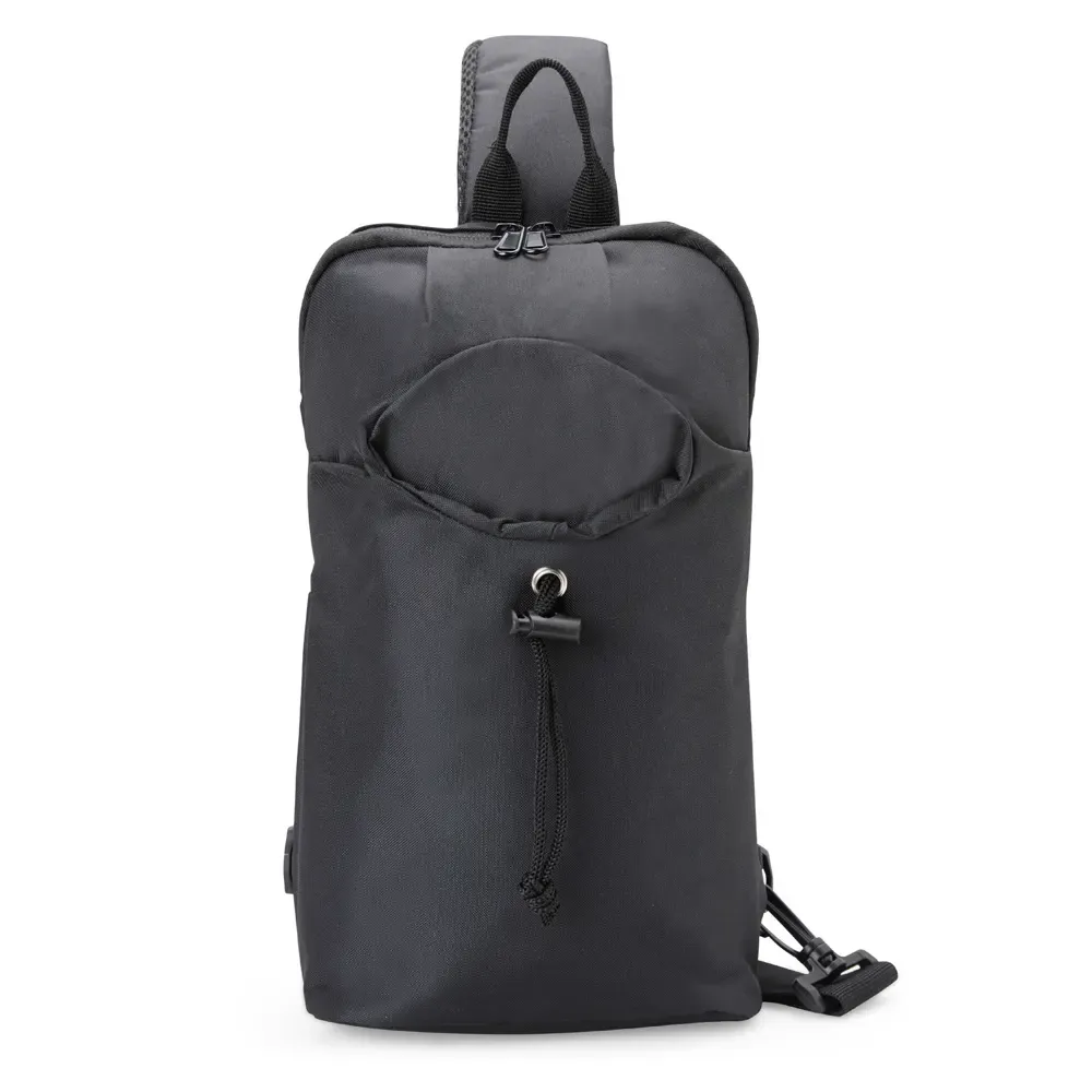 Mochila de ombro nylon 4L personalizada em preto
