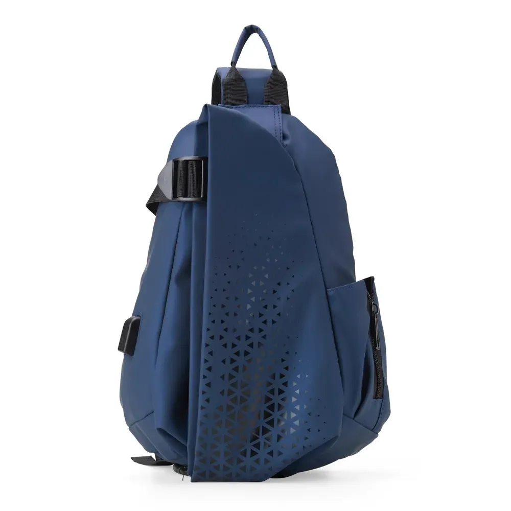 Mochila de ombro USB 10L para raquetes personalizada em azul