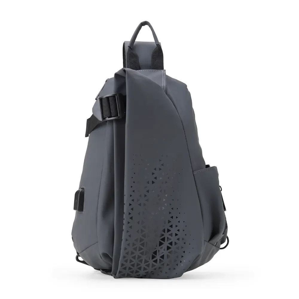 Mochila de ombro USB 10L para raquetes personalizada em cinza