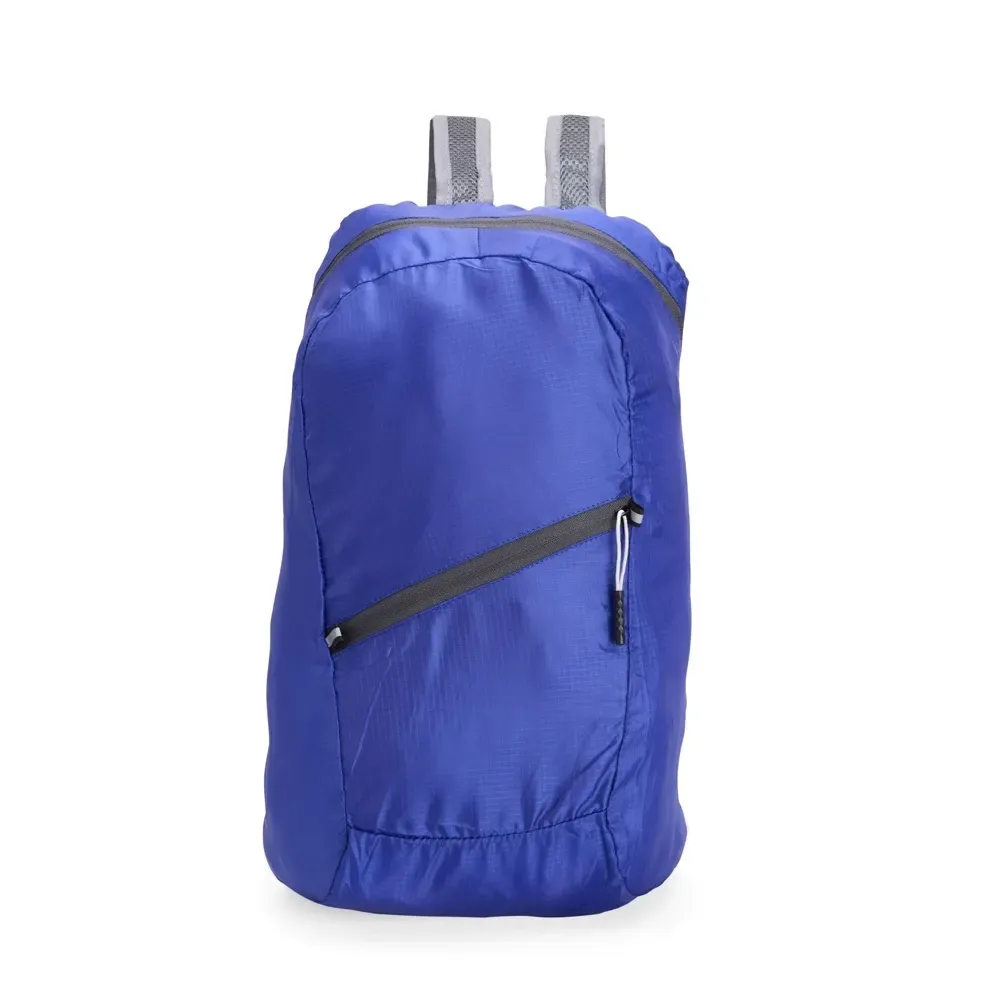 Mochila Dobrável Poliéster 16L personalizada azul