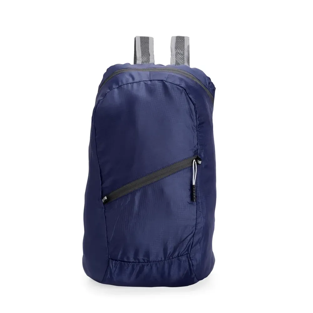 Mochila Dobrável Poliéster 16L personalizada azul escuro