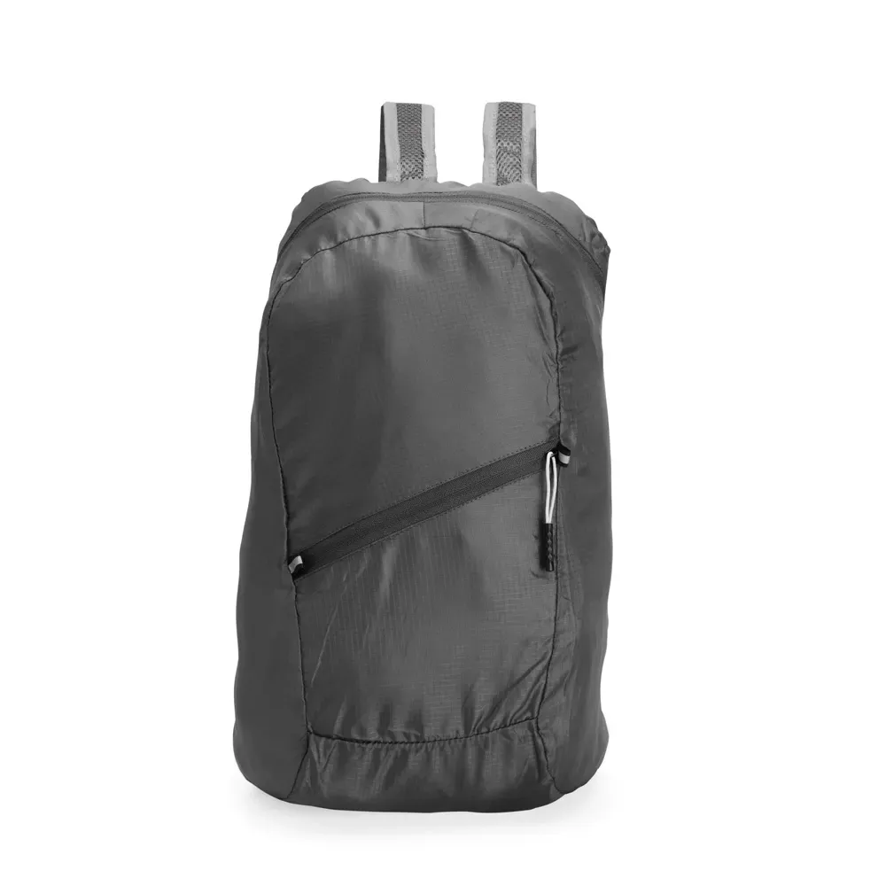 Mochila Dobrável Poliéster 16L personalizada cinza