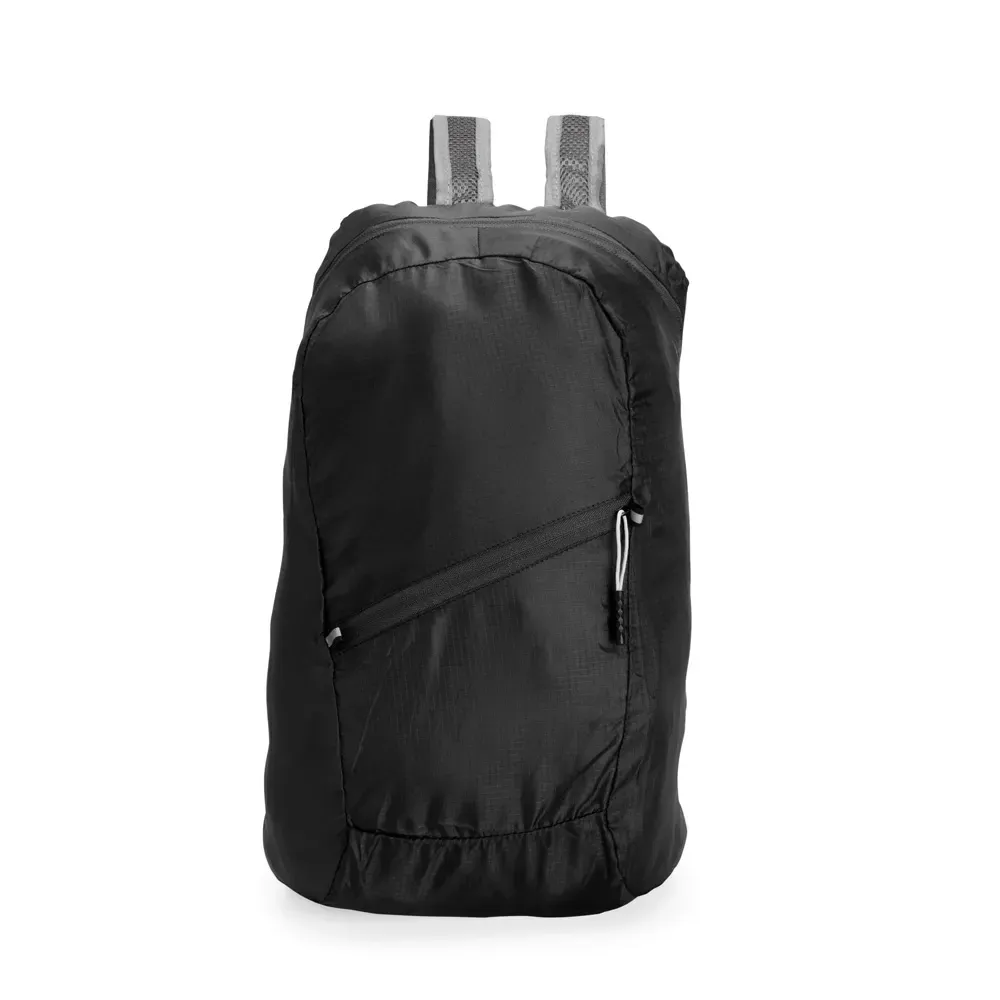 Mochila Dobrável Poliéster 16L personalizada preta