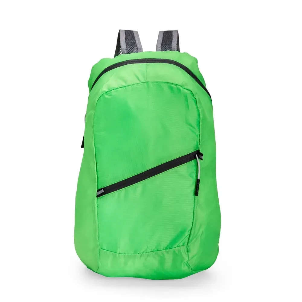 Mochila Dobrável Poliéster 16L personalizada verde