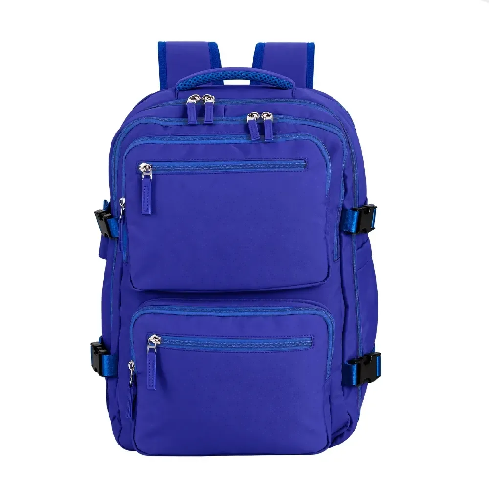 Mochila expansível personalizada em oxford, 36 litros, cor azul