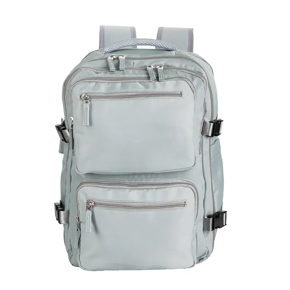 Mochila expansível personalizada em oxford, 36 litros, cor cinza