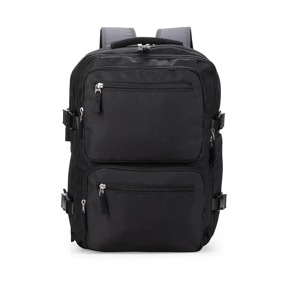 Mochila expansível personalizada em oxford, 36 litros, cor preta