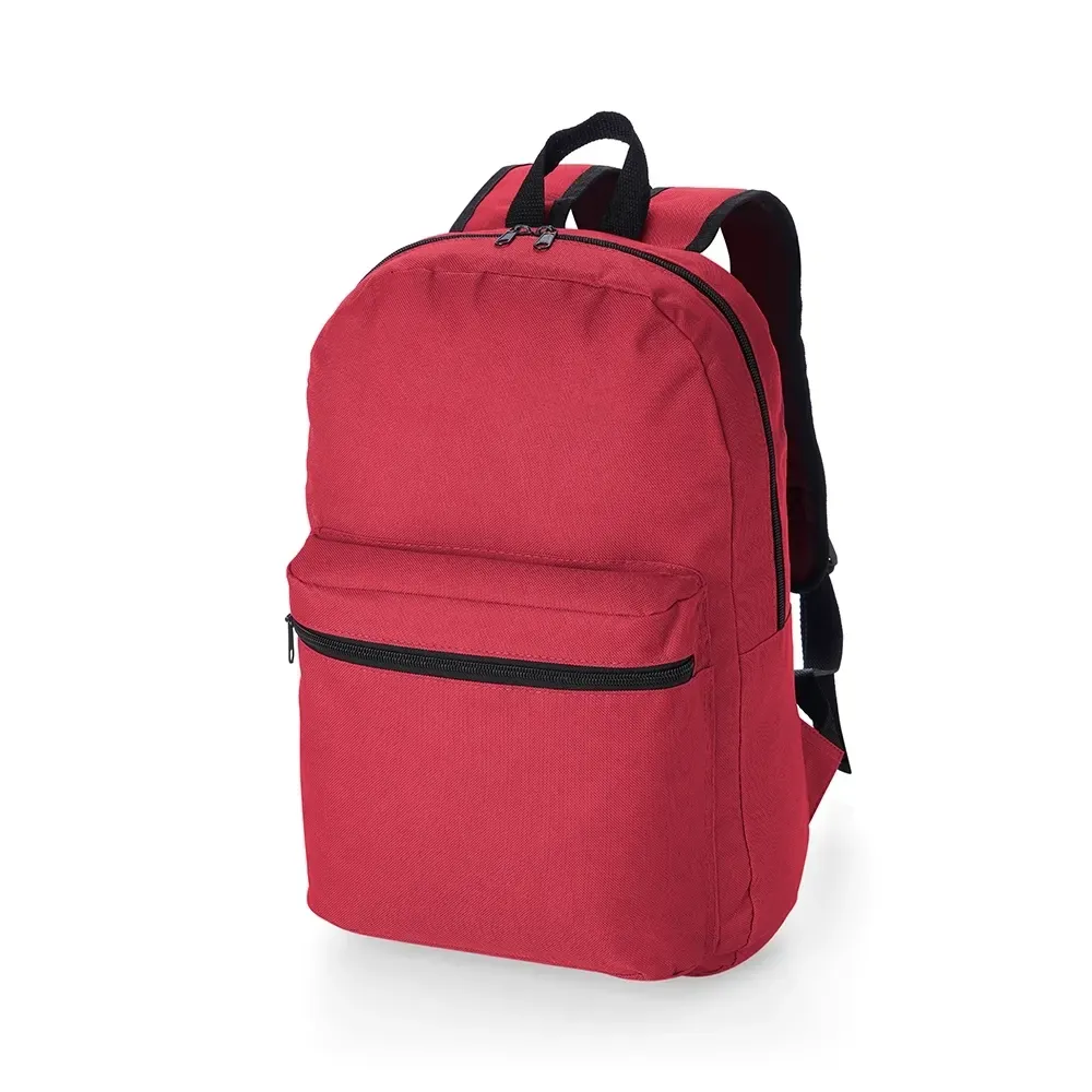 Mochila personalizada de nylon, 17 litros, perfil baixo, cor vermelha