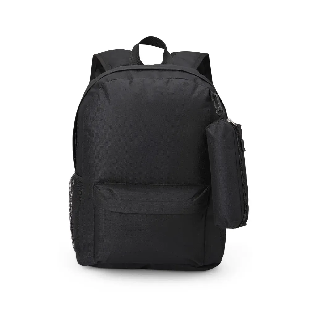 Mochila personalizada de nylon com estojo, 18 litros, cor preta
