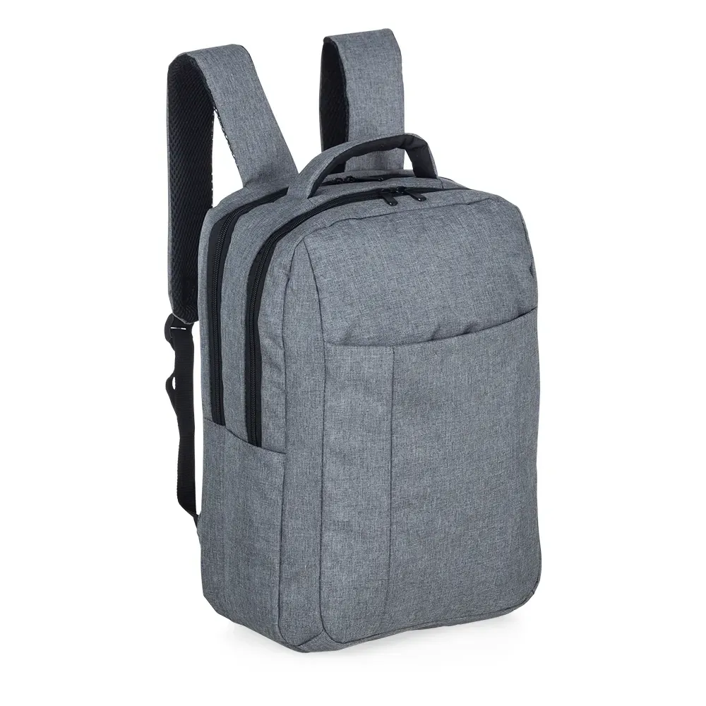 Mochila personalizada de nylon com zíper escondido, 18 litros, cor chumbo