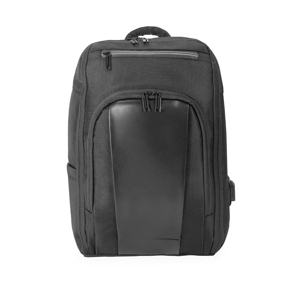 Mochila Nylon 22L com USB e Antifurto personalizada em preto