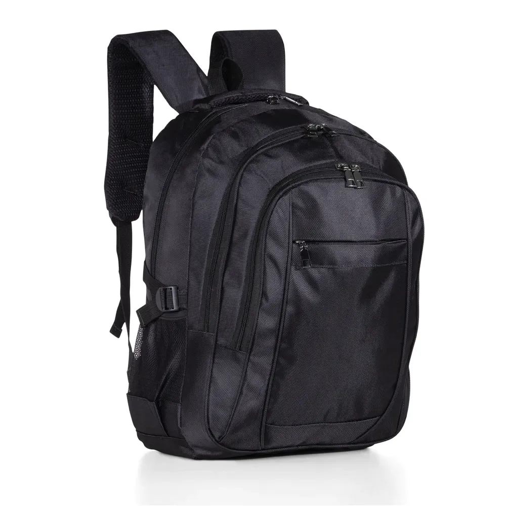 Mochila personalizada de nylon, 27 litros, cor preta