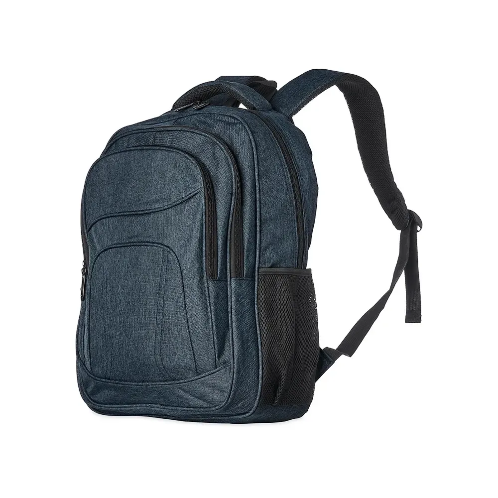 Mochila personalizada de nylon, 30 litros, com plaquinha metálica, cor azul