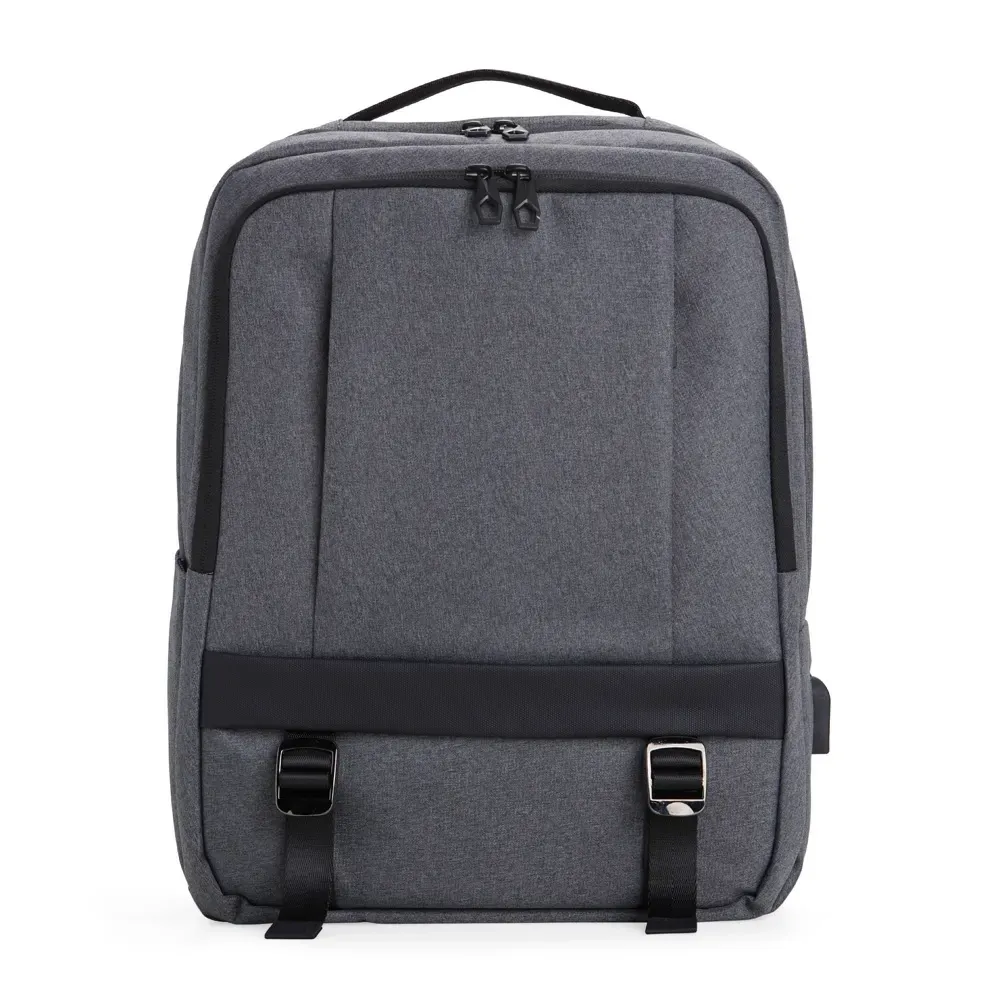 Mochila Nylon USB 20L personalizada cinza