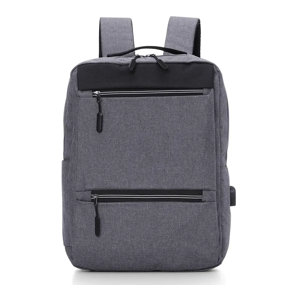 Mochila Nylon USB 20L personalizada cinza
