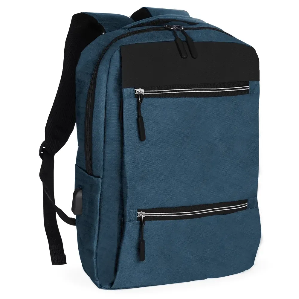 Mochila Nylon USB 20L personalizada azul