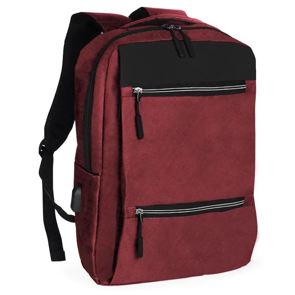 Mochila Nylon USB 20L personalizada vermelha