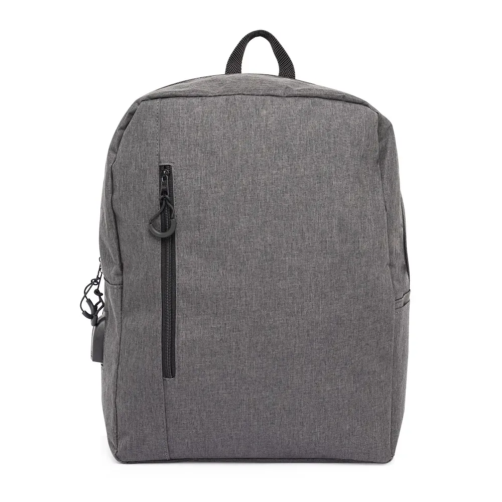 Mochila de nylon USB 21L personalizada em cinza escuro