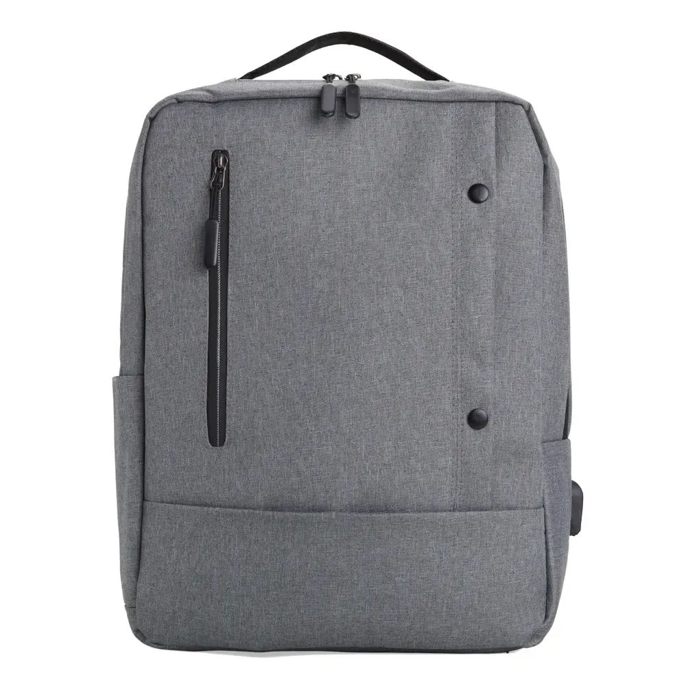 Mochila Nylon USB 22L personalizada cinza