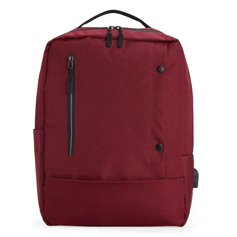 Mochila Nylon USB 22L personalizada vermelha