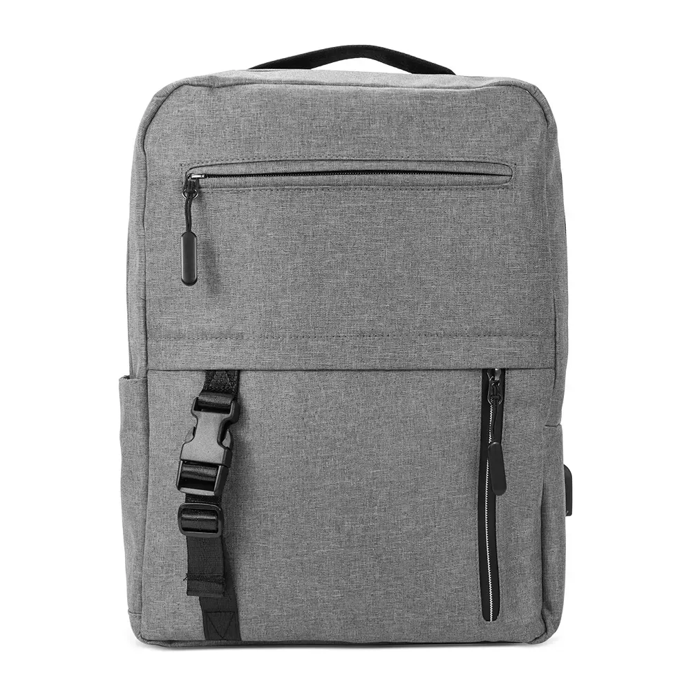 Mochila Nylon USB 23L personalizada cinza