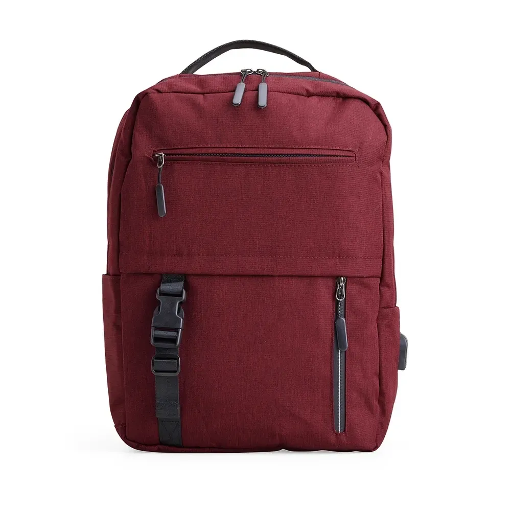 Mochila Nylon USB 23L personalizada vermelha