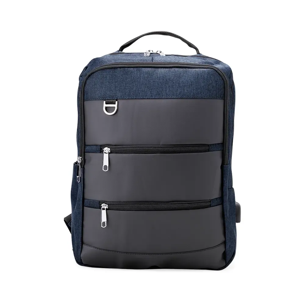 Mochila Nylon USB 23L personalizada azul