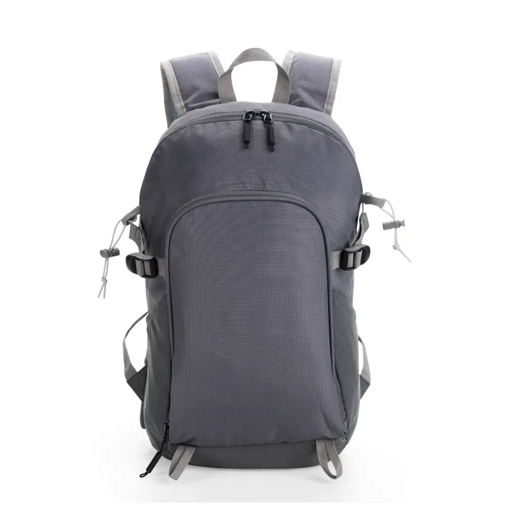 Mochila personalizada em Oxford com capa impermeável, 17 litros, cor cinza