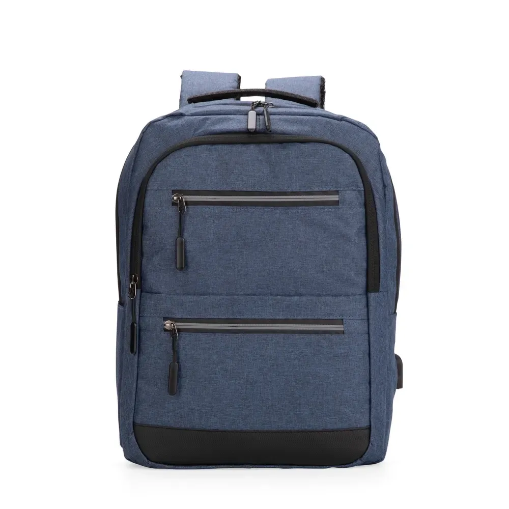 Mochila Oxford Couro Sintético USB 18L personalizada azul