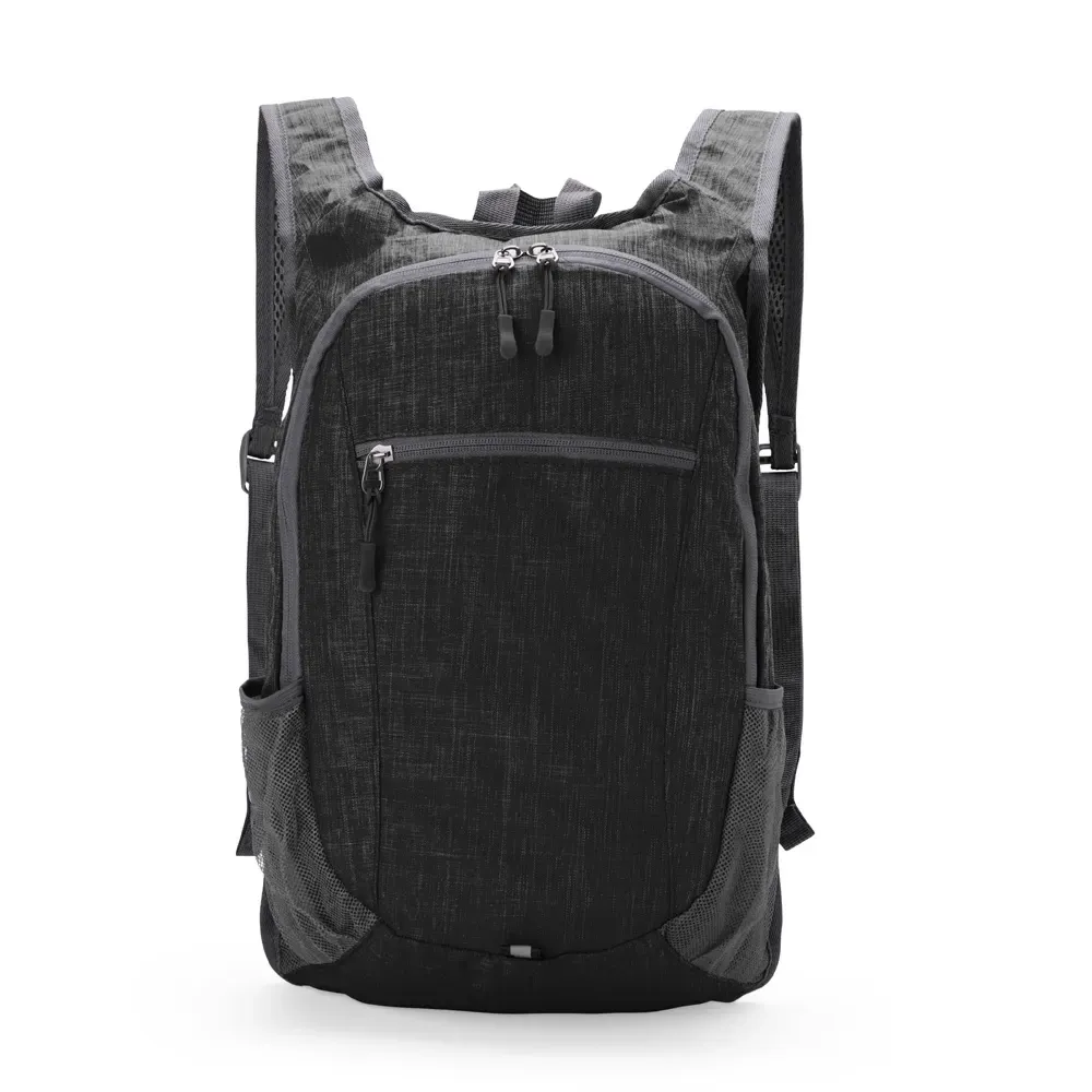 Mochila dobrável personalizada em Oxford, 14 litros, cor preta