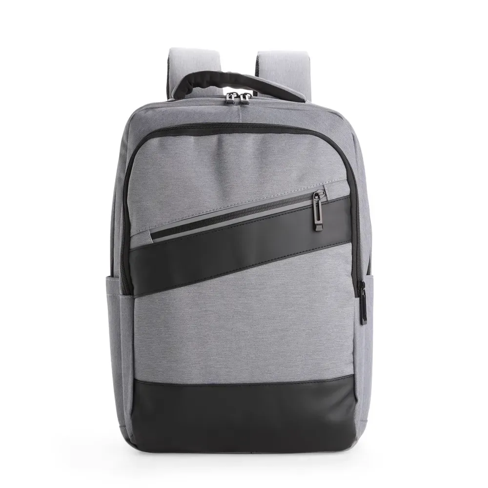 Mochila Oxford USB Duplo 16L personalizada cinza