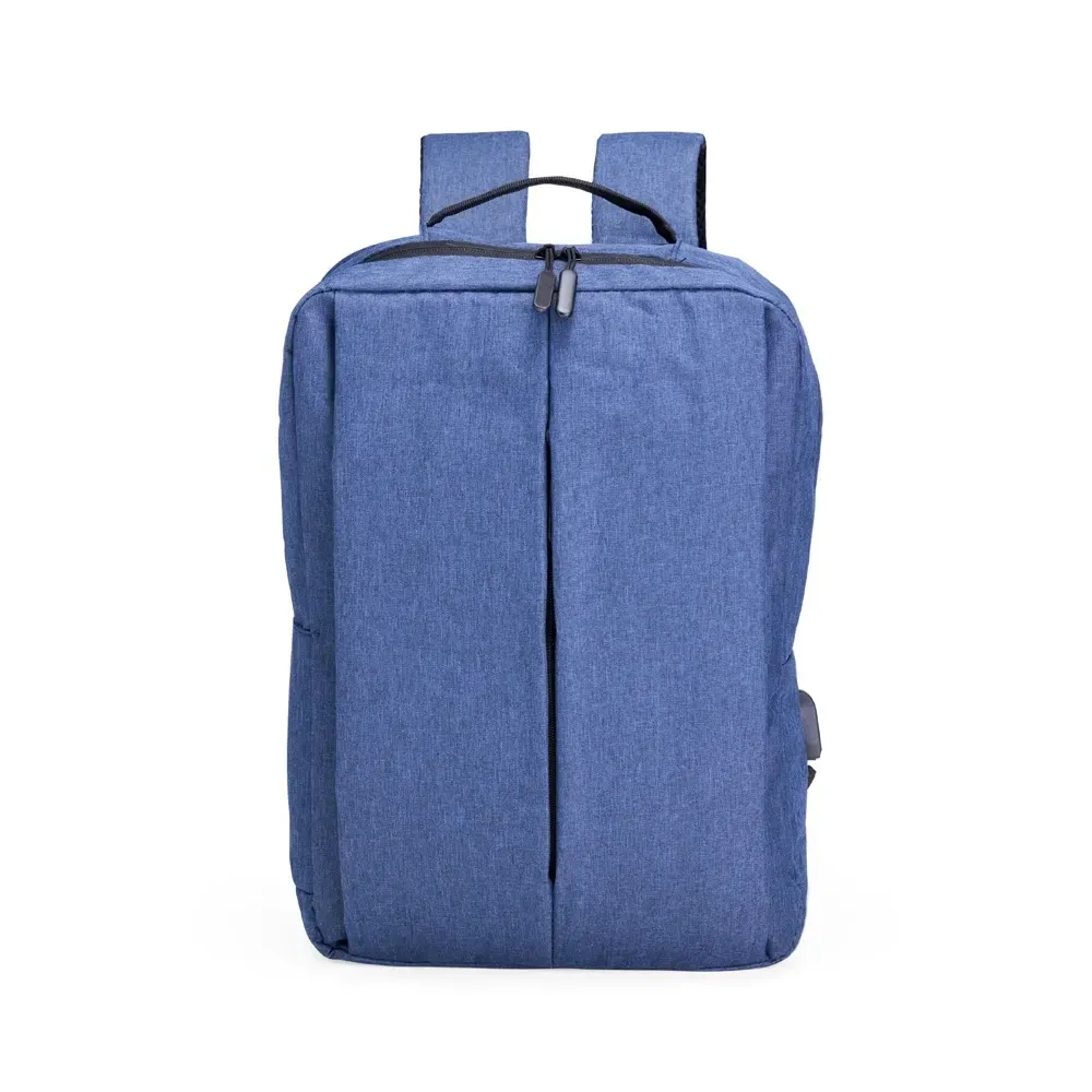 Mochila Poliéster 15L com USB personalizada em azul
