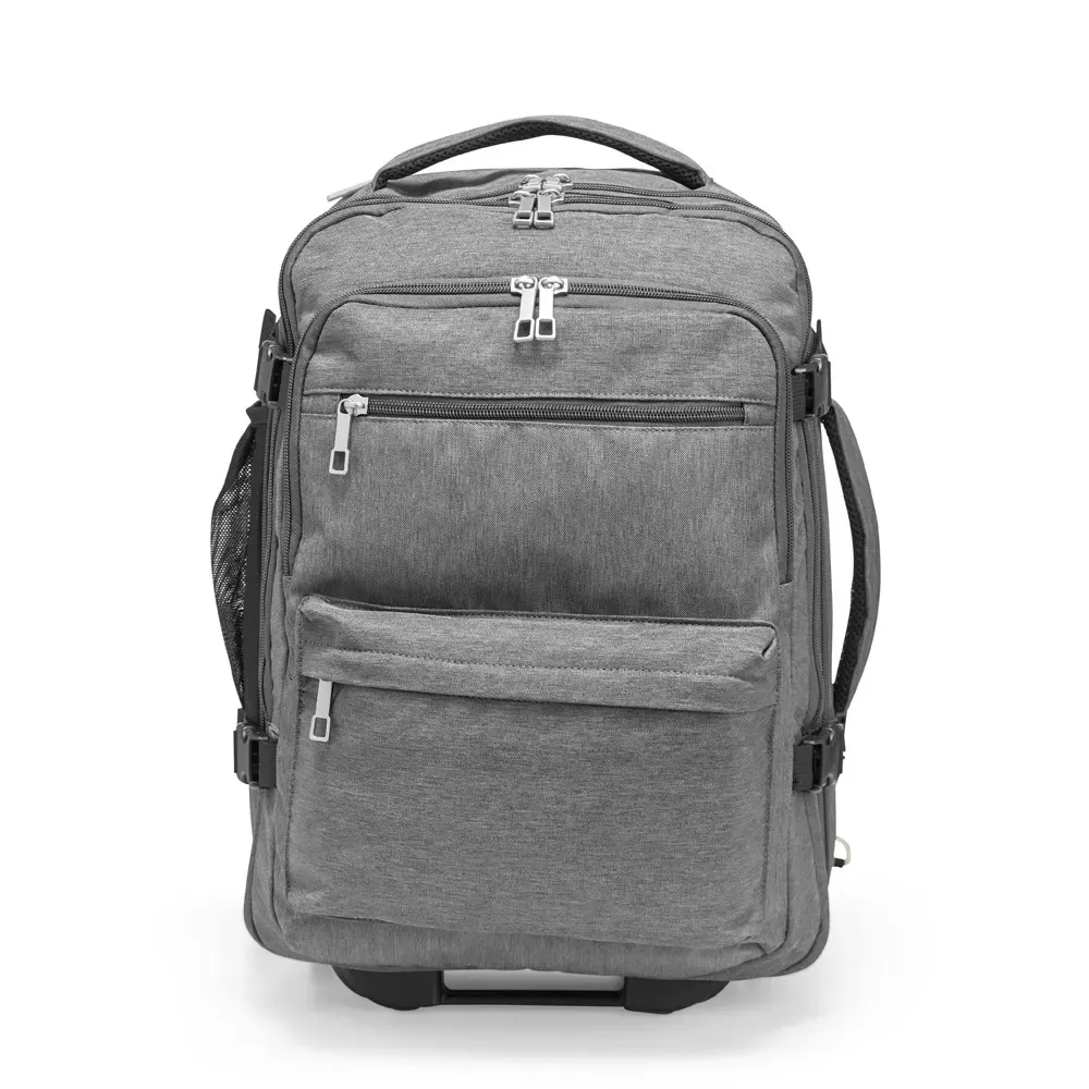 Mochila com rodinhas Poliéster 24L personalizada em cinza