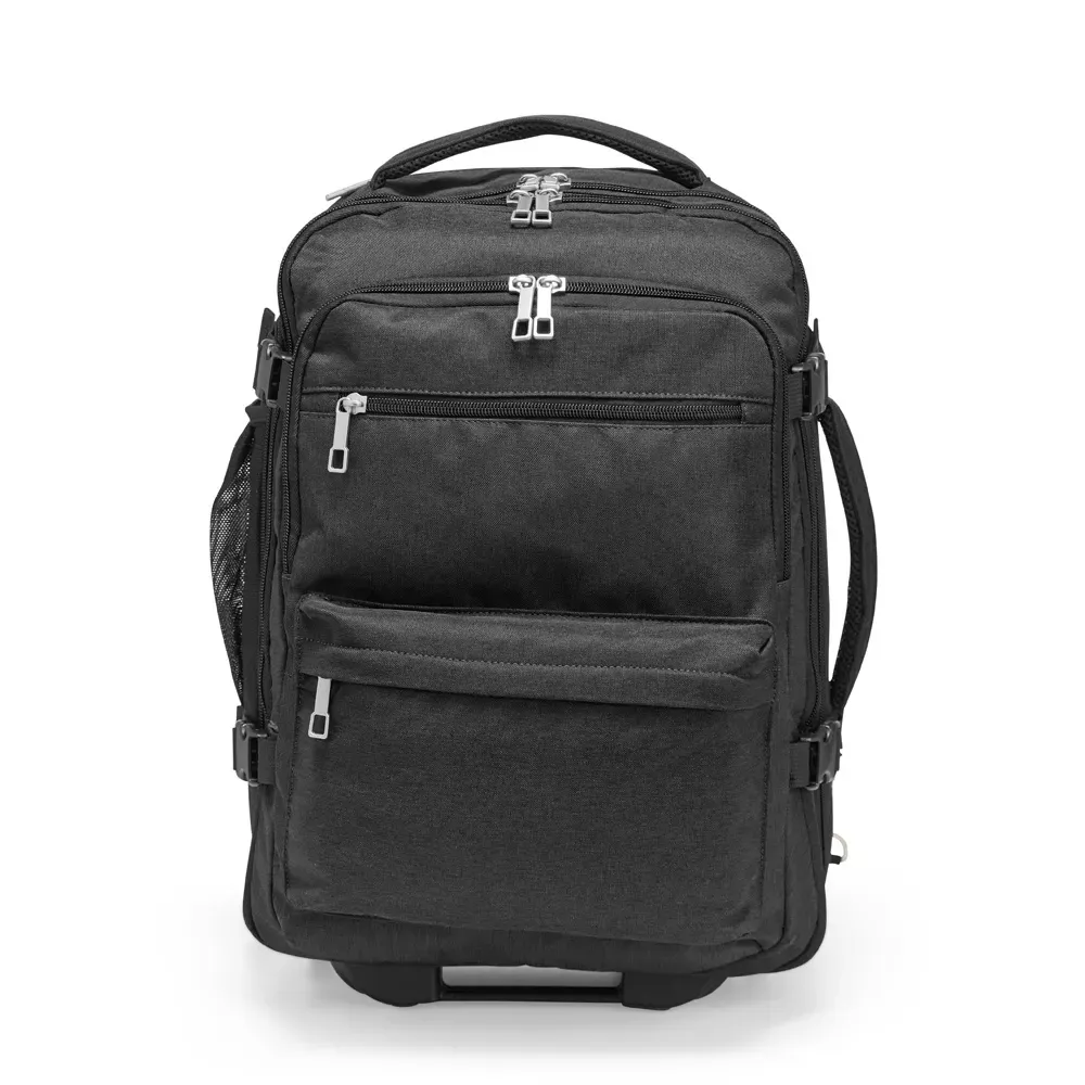 Mochila com rodinhas Poliéster 24L personalizada em preto