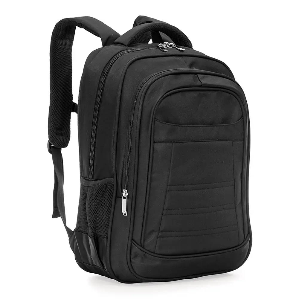 Mochila personalizada de poliéster, 27 litros, cor preta