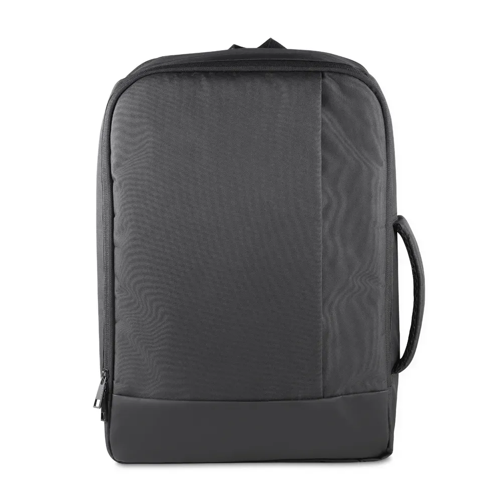 Mochila Poliéster 300D 20L com detalhes em couro sintético personalizada em preto