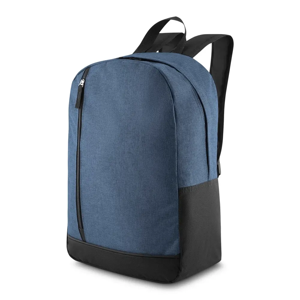 Mochila personalizada básica de poliéster, cor azul