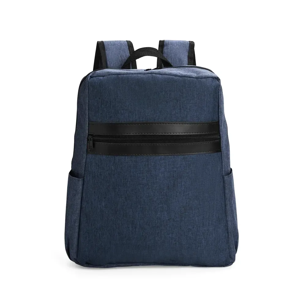 Mochila Poliéster PVC mescla 18L com detalhes em couro sintético personalizada em azul