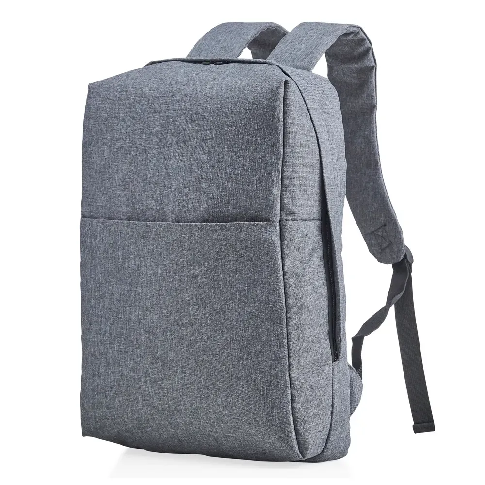 Mochila Poliéster com bloqueador RFID personalizada em cinza