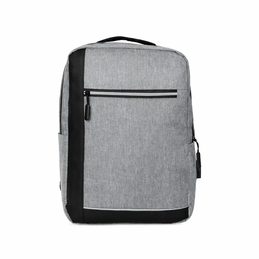 Mochila Poliéster USB 15L personalizada cinza
