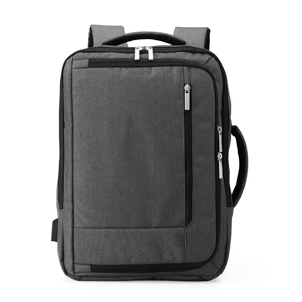 Mochila Poliéster USB 21L personalizada cinza