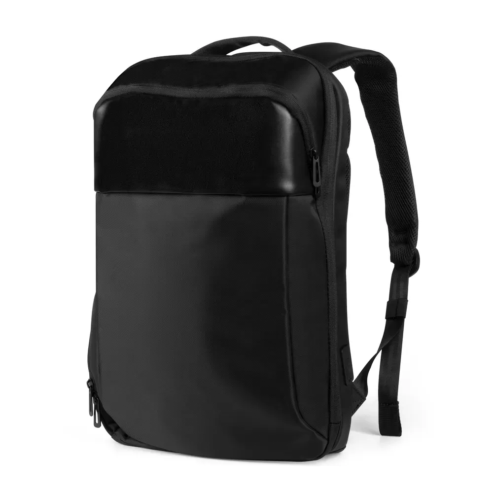 Mochila Poliéster USB 23L com bolso para tablet personalizada em preto
