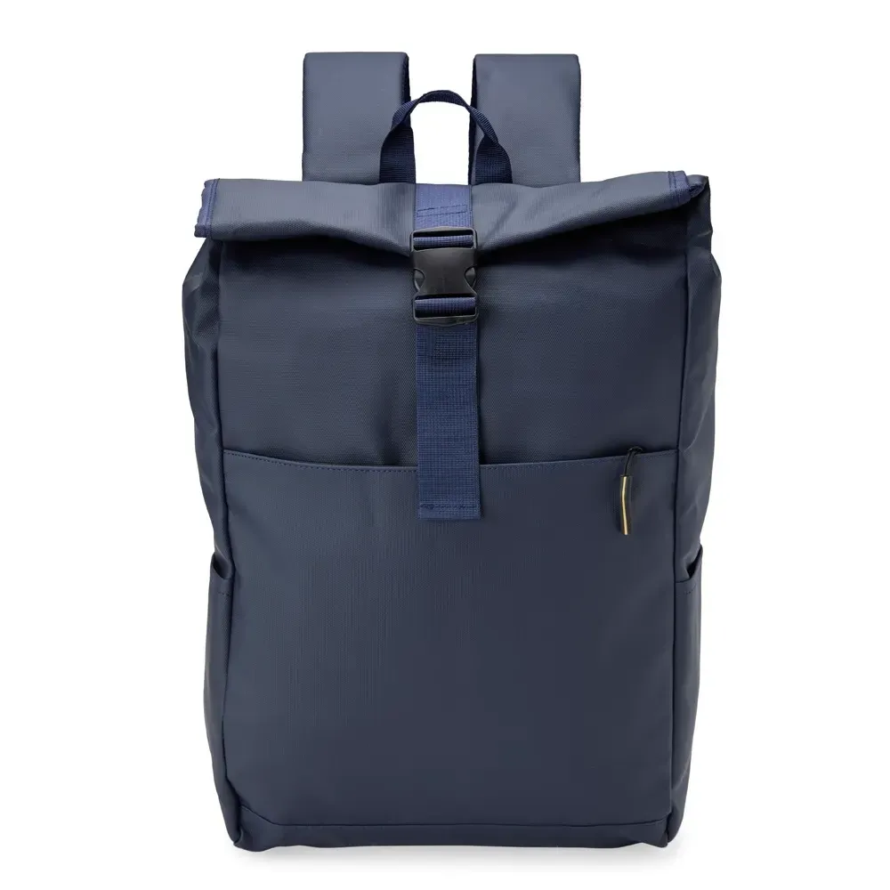 Mochila PU Impermeável 32L com compartimento antifurto personalizada em azul