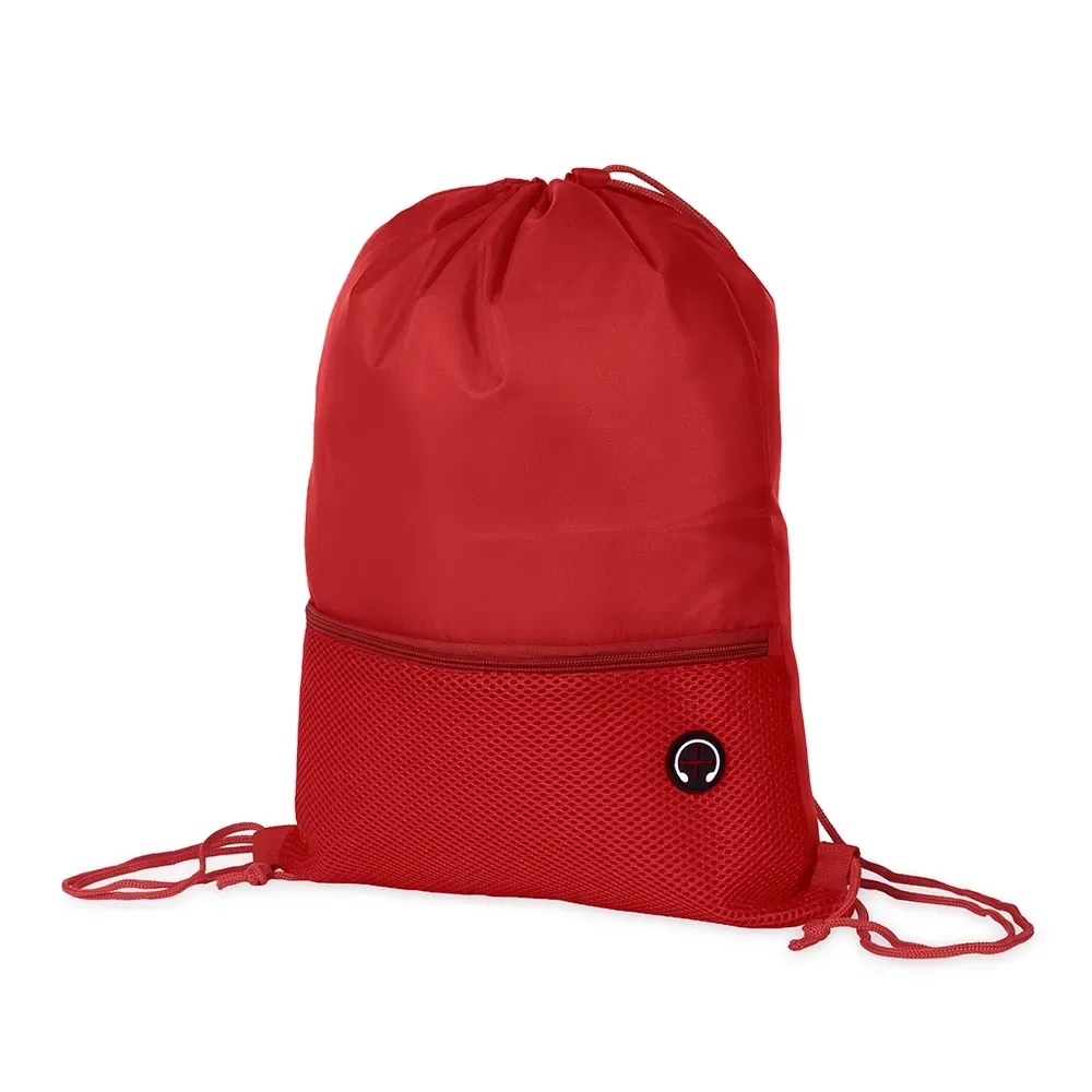 Mochila saco personalizada em poliéster 420D, cor vermelha