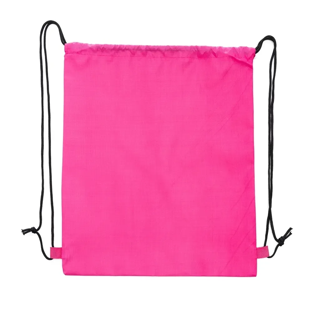Mochila saco personalizada em poliéster, cor rosa